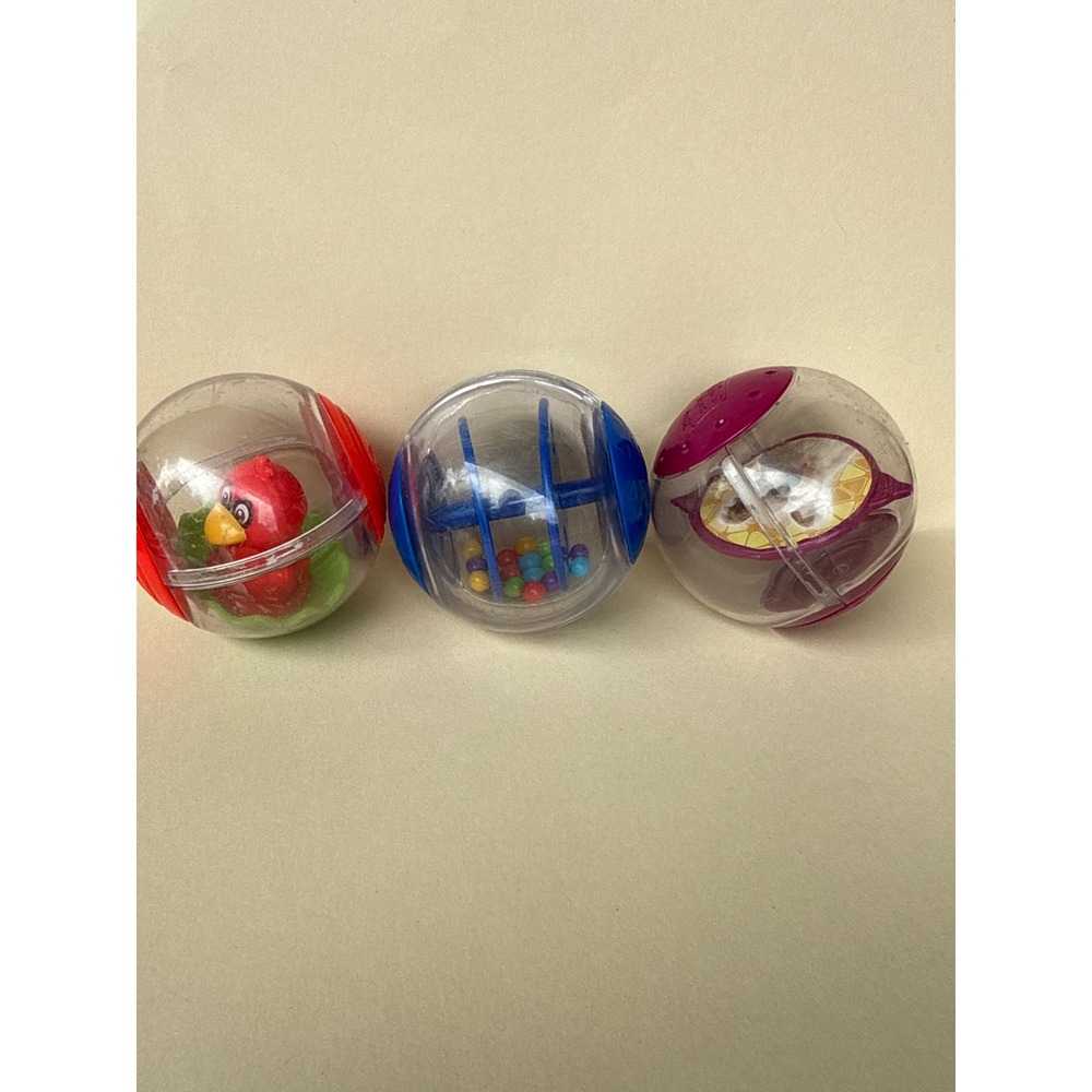 Disney Baby Einstein Roller Ball Rattle Set of 3 Red Bird Blue Purple Sensory